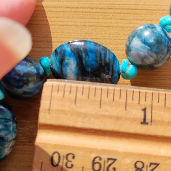 Jay King DTR blue Plume and Turquoise 43" Necklace 925 Sterling Silver, - Picture 6 of 16